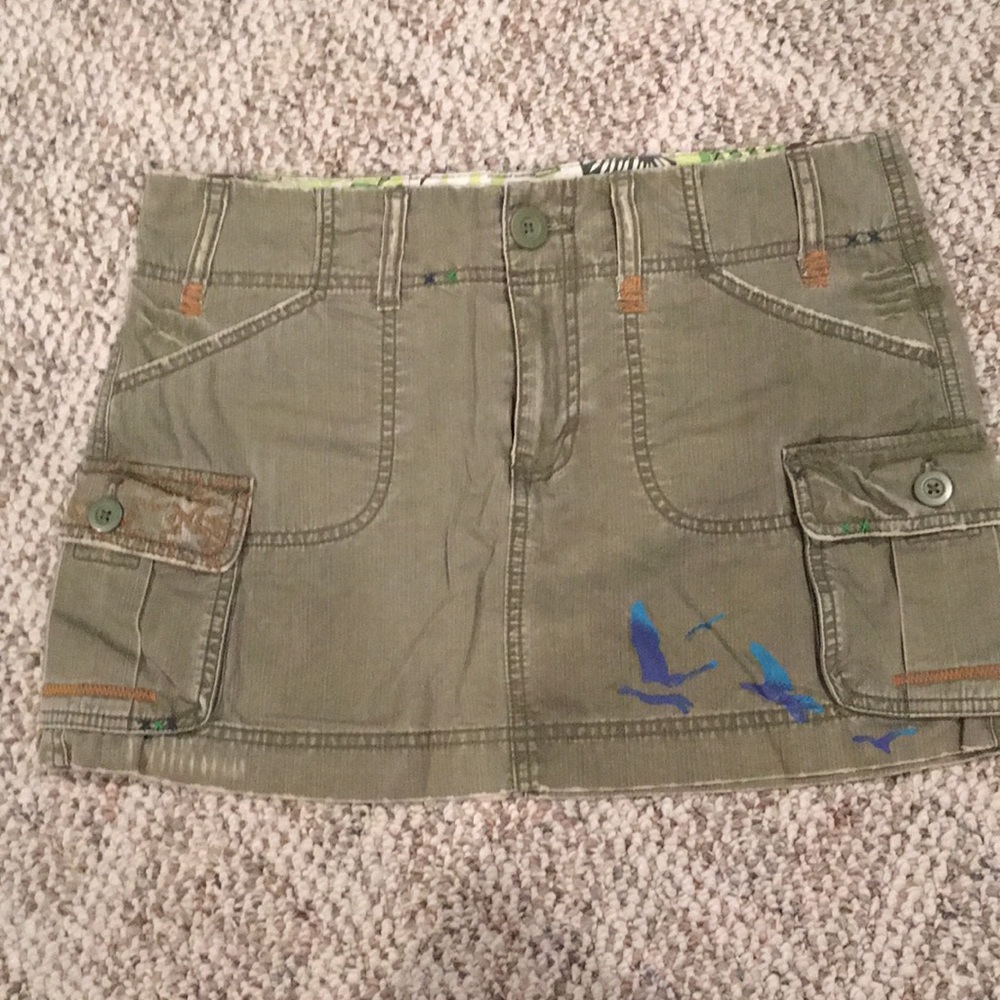Army green skirt